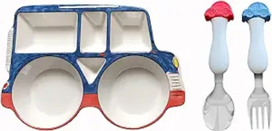 Picture of Cross-border silicone tableware set children's plate divider